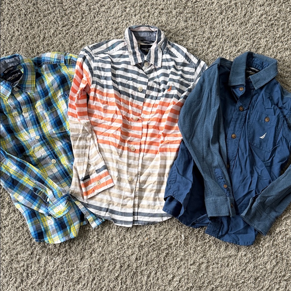 Nautica Men's Shirt Trio - Plaid, Striped, Solid